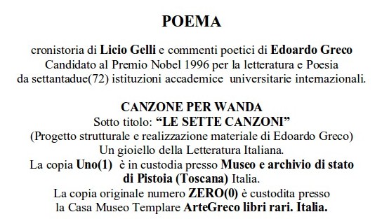 Poema di Licio Gelli e Edoardo Greco.